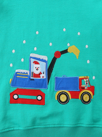 Autumn and Winter Arrival Christmas Cartoon Pattern Long Sleeves Sweatshirt for Boys