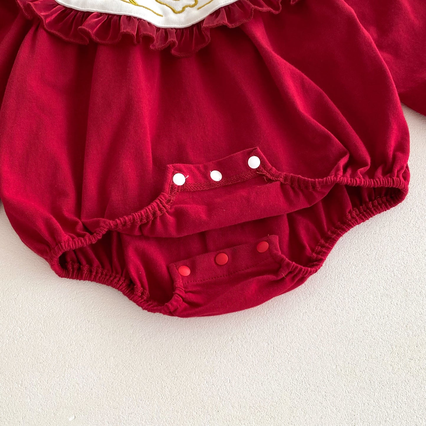 Autumn Arrival Baby Girls Long Sleeves Rabbit Embroidery Collar Red Onesies, MyKids-USA®, Baby One-Pieces, MyKids-USA -  -  -  -  -  -  - 