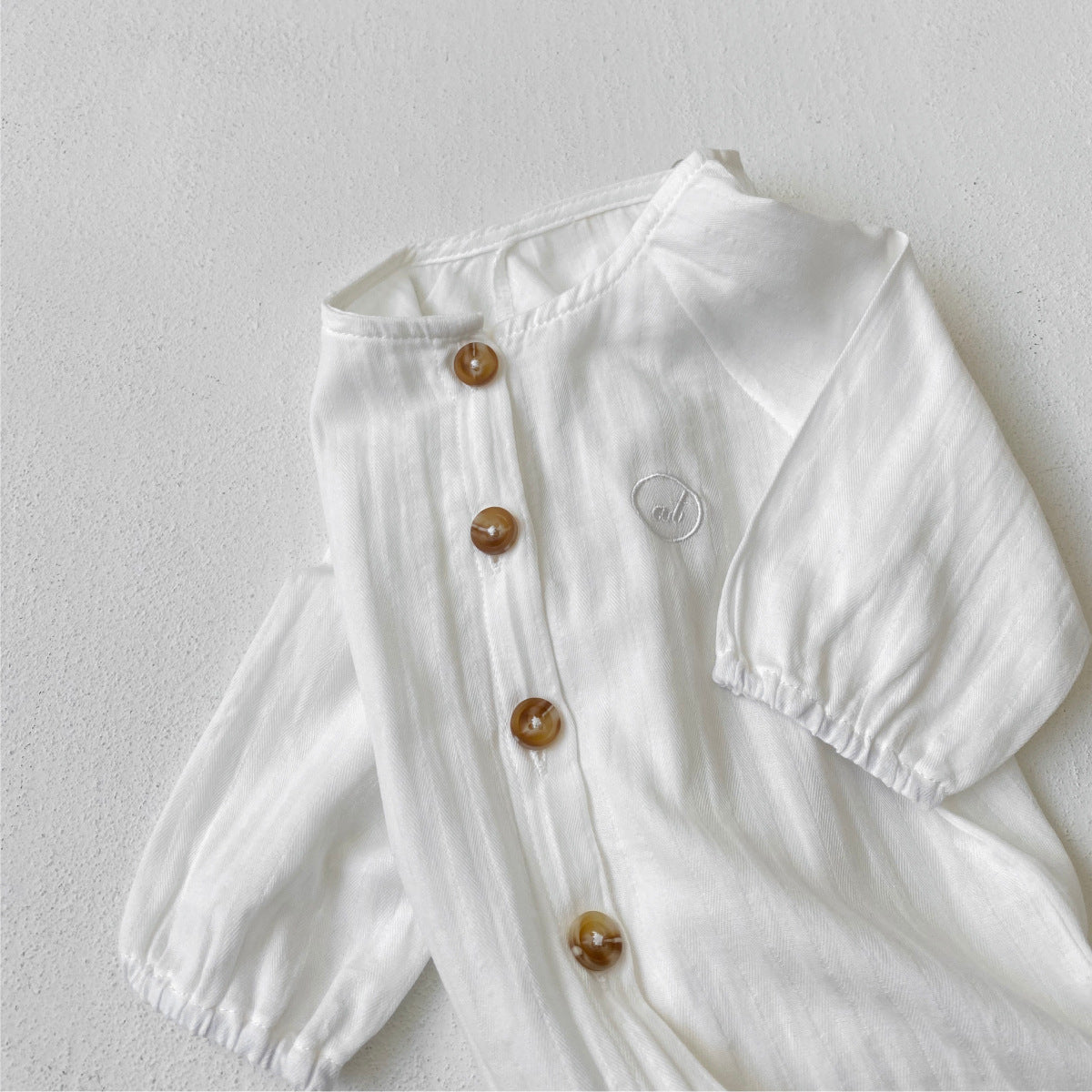 MyKids-USA® Autumn Arrival Baby Kids Long Sleeves Letters Embroidered Solid Color Rompers