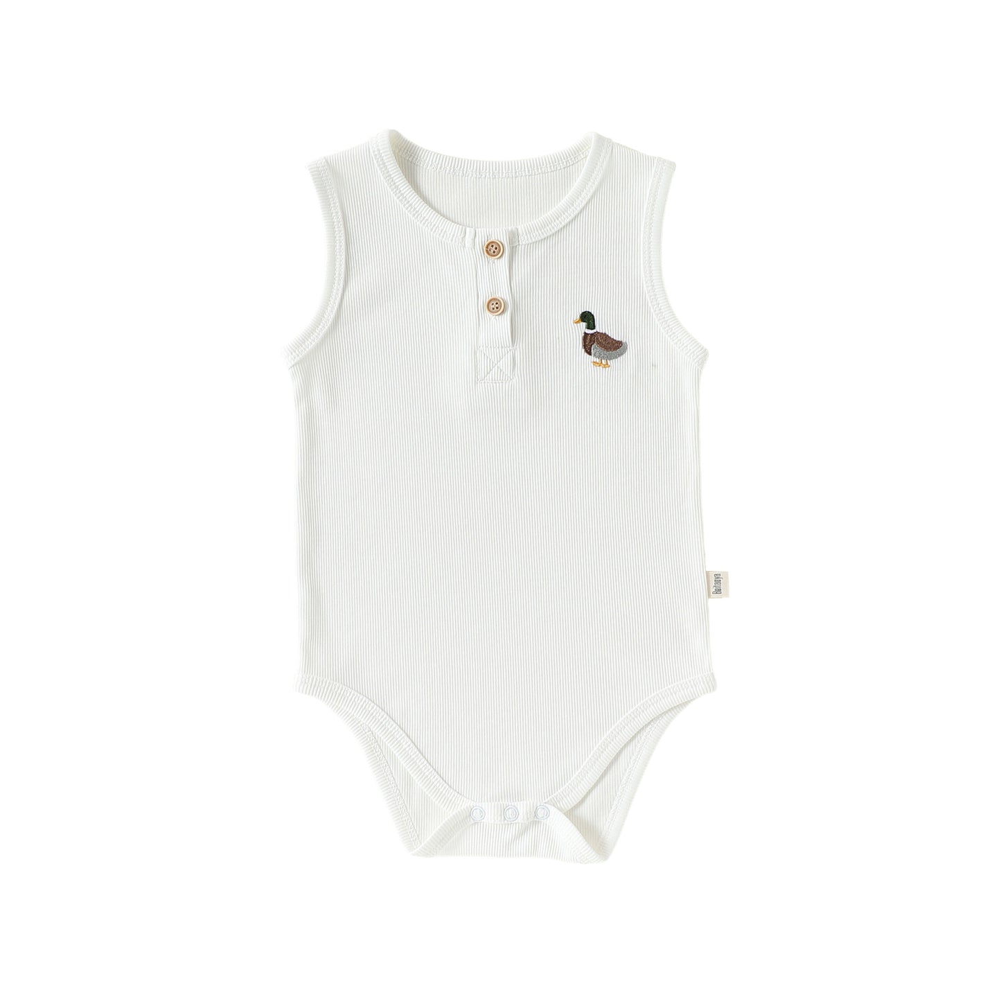 Summer Arrival Baby Sleeveless Animals Embroidered Pattern Bodysuit, MyKids-USA®, Baby & Children's One-Pieces, MyKids-USA - Size/Age - 66 (3-6M) - Color - Beige -  -  - TR2605142359-A.
