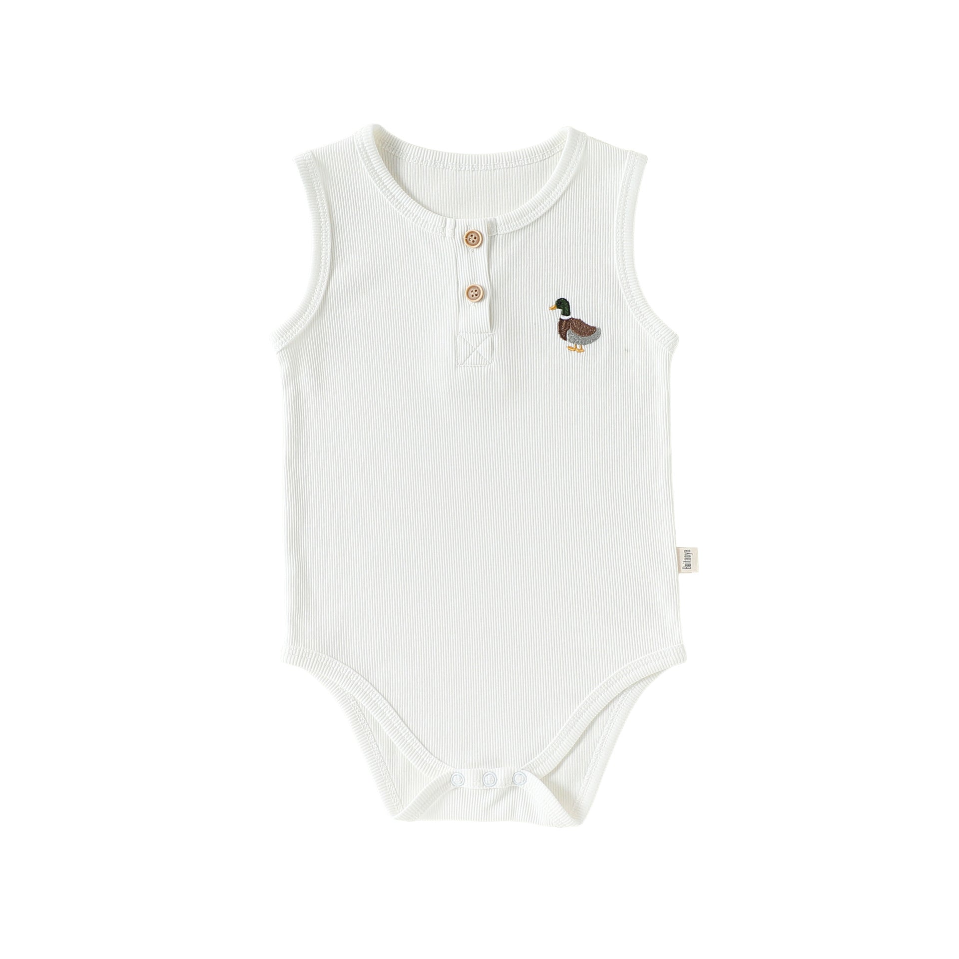 Summer Arrival Baby Sleeveless Animals Embroidered Pattern Bodysuit, MyKids-USA®, Baby & Children's One-Pieces, MyKids-USA - Size/Age - 66 (3-6M) - Color - Beige -  -  - TR2605142359-A.