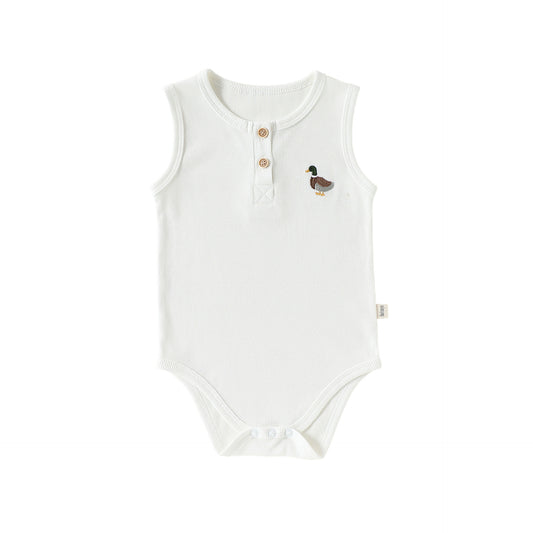 Summer Arrival Baby Sleeveless Animals Embroidered Pattern Bodysuit, MyKids-USA®, Baby & Children's One-Pieces, MyKids-USA - Size/Age - 66 (3-6M) - Color - Beige -  -  - TR2605142359-A.