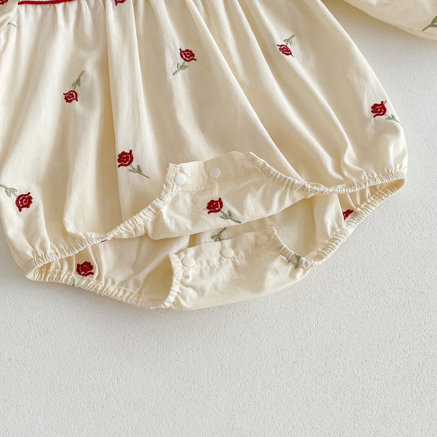 Spring New Design Baby Girls Long Sleeves Rose Print Onesie