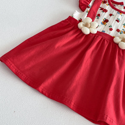 Summer Arrival Baby Girls Fly Sleeves Flowers Pattern Color Patchwork Bodysuit Dress with Hat, MyKids-USA®, Baby & Children's Dresses, MyKids-USA -  -  -  -  -  -  - .