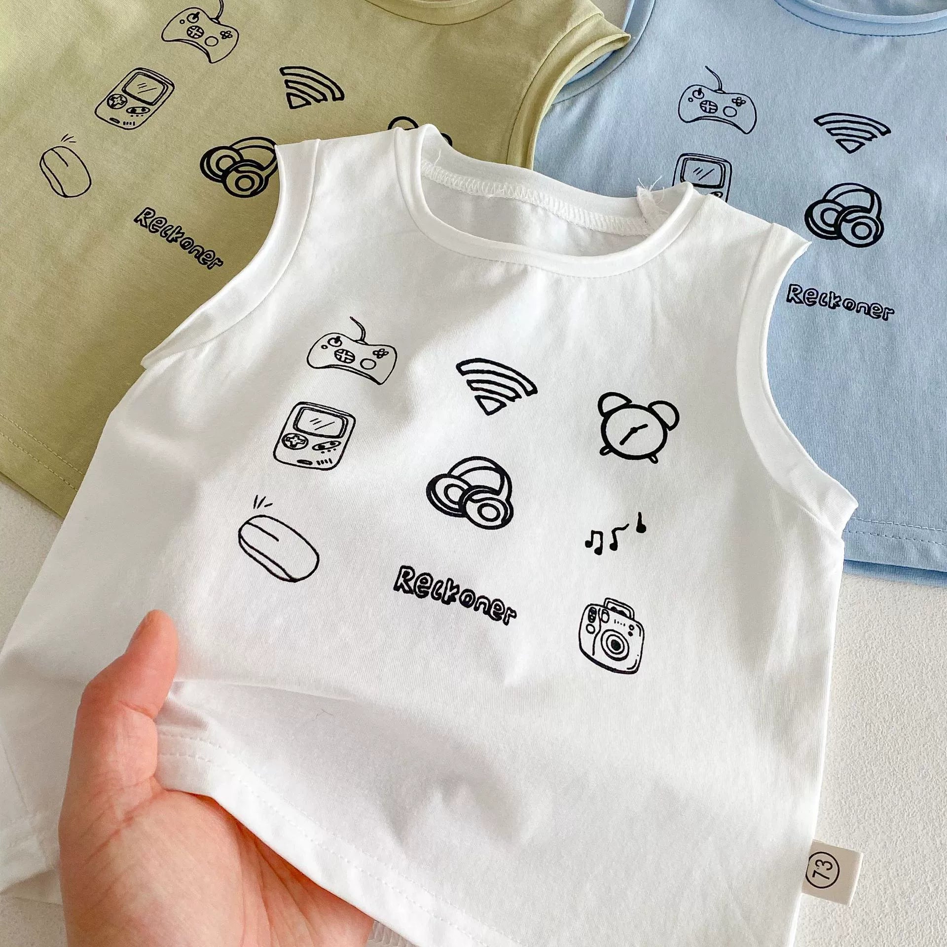 Simple Sleeveless Summer New Children’s Vest, Unisex Baby Cotton Blend Casual icons Pattern Top, MyKids-USA®, Baby & Toddler Tops, MyKids-USA -  -  -  -  -  -  - 