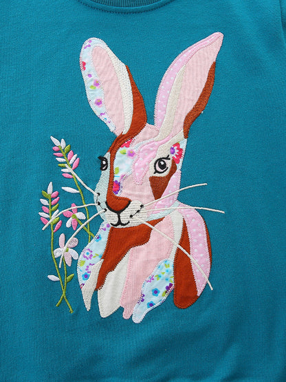 Autumn and Spring Arrival Animals Cartoon Pattern Long Sleeves Sweatshirt for Stylish Girls