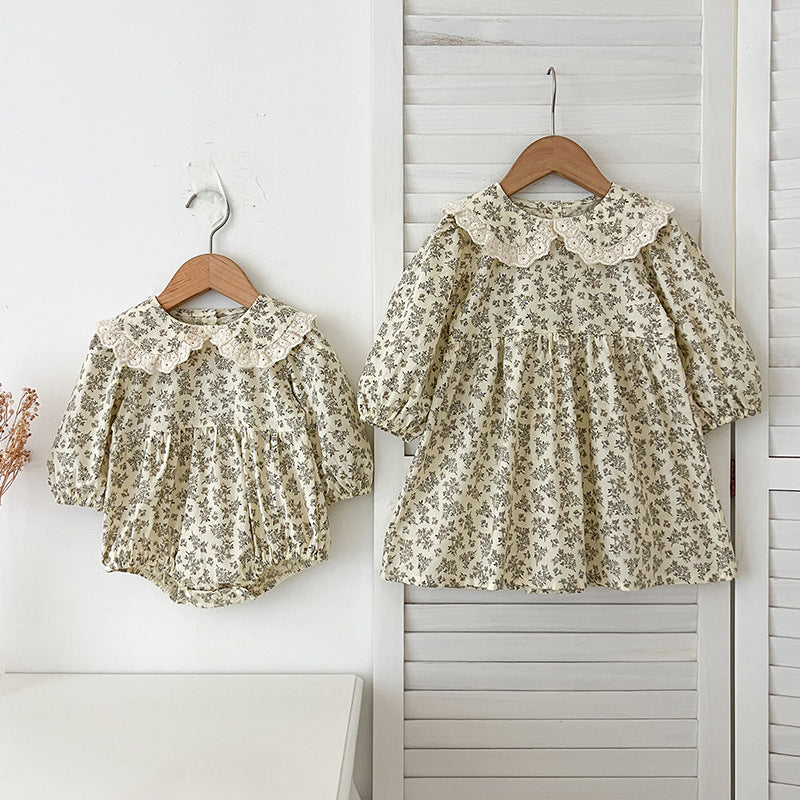 Arrival Spring Baby Kids Girls Long Sleeves Floral Print Onesies and Dress – Princess Sister Matching Set, MyKids-USA®, Baby & Toddler Outfits, MyKids-USA -  -  -  -  -  -  - 