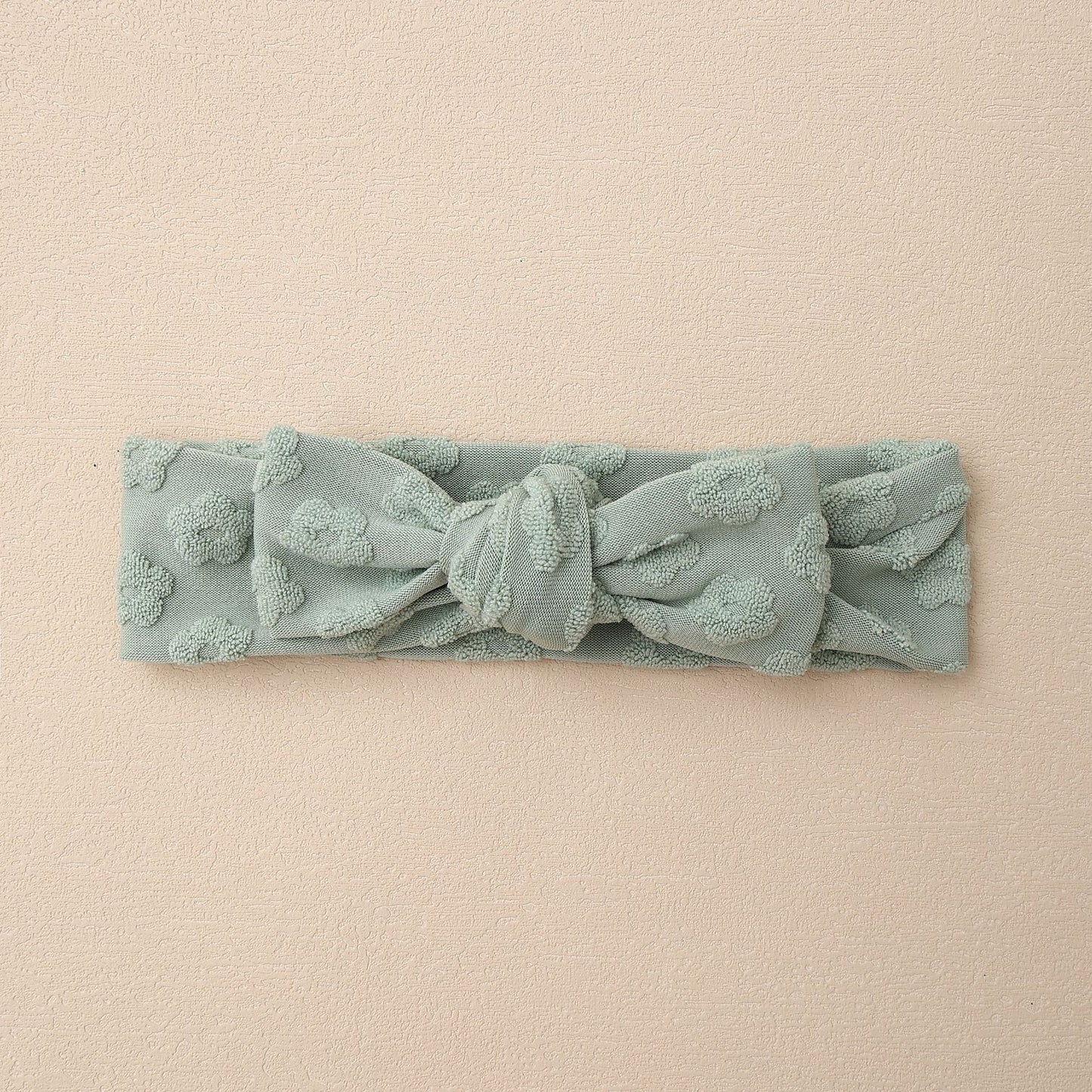 Elastic Baby Headband with Bow and Embroidered Flowers, MyKids-USA®, Hair Pins, Claws & Clips, MyKids-USA - Size/Age - Average Size (0-6Y） - Color - Green -  -  - TR2411282304-B.