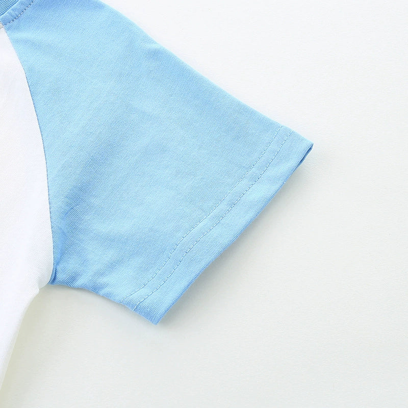 Summer Boys’ Excavator and Rainbow Cartoon Pattern T-shirt in European and American Style, MyKids-USA®, Baby & Toddler Tops, MyKids-USA -  -  -  -  -  -  - 