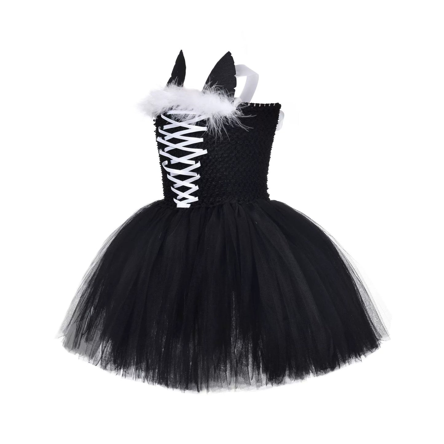 Black Cat Girl Tulle Puff Dress – Halloween Design Party Performance Costume Set, MyKids-USA®, Costume Dresses, MyKids-USA -  -  -  -  -  -  - .