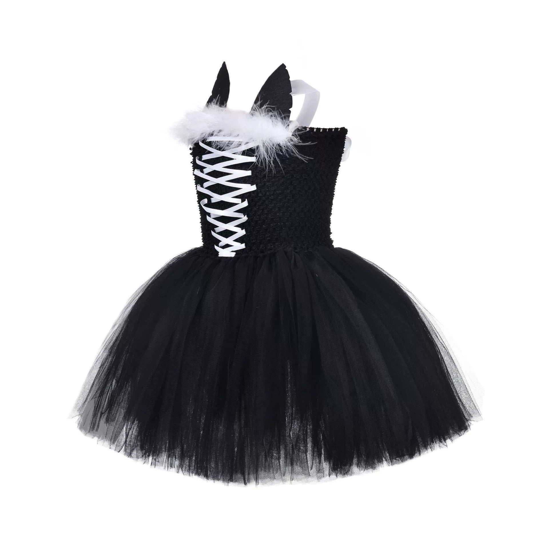 Black Cat Girl Tulle Puff Dress – Halloween Design Party Performance Costume Set, MyKids-USA®, Costume Dresses, MyKids-USA -  -  -  -  -  -  - .