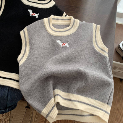 Arrival Winter and Autumn Baby Kids Unisex Color Patchwork Sleeveless Knitted Vest, MyKids-USA®, Baby & Toddler Coats & Jackets, MyKids-USA - Size/Age - 90 (12-24M) - Color - Grey -  -  - TR2509282319-B