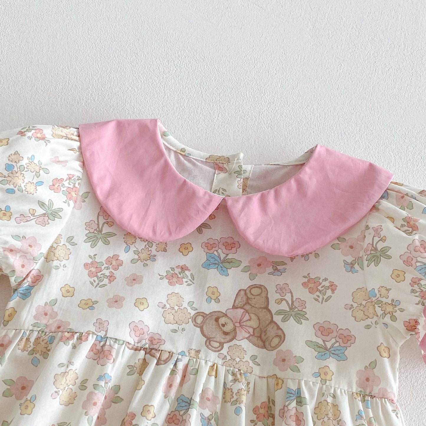 Summer Arrival Baby Girls Cute Teddy Bears and Floral Pattern Short Sleeves Onesies, MyKids-USA®, Baby One-Pieces, MyKids-USA -  -  -  -  -  -  - 