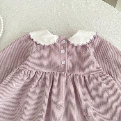 MyKids-USA® Autumn Embroidery Pattern Baby Kids Girls Princess Long Sleeves Dress