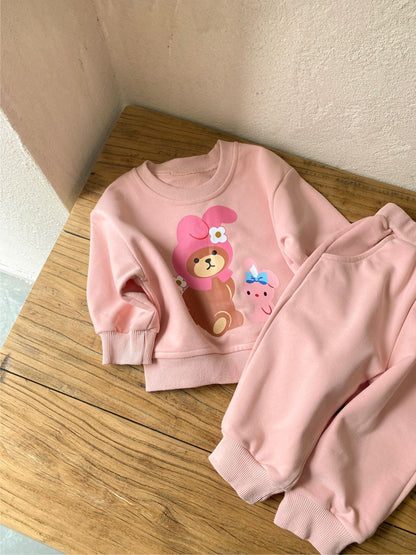 MyKids-USA® Autumn Baby Kids Unisex Long Sleeves Cartoon Pattern Sweatshirt and Pants Clothing Set