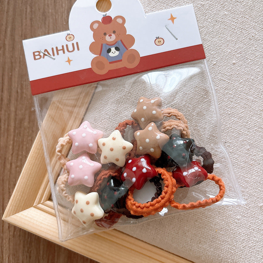 Collection of Versatile Cute Cartoon Small Children’s Star Hair Clip and Lace Baby Headband, MyKids-USA®, Hair Pins, Claws & Clips, MyKids-USA - Size/Age - Average Size (0-12Y） - Color - Apricot -  -  - TR2411201359-A.