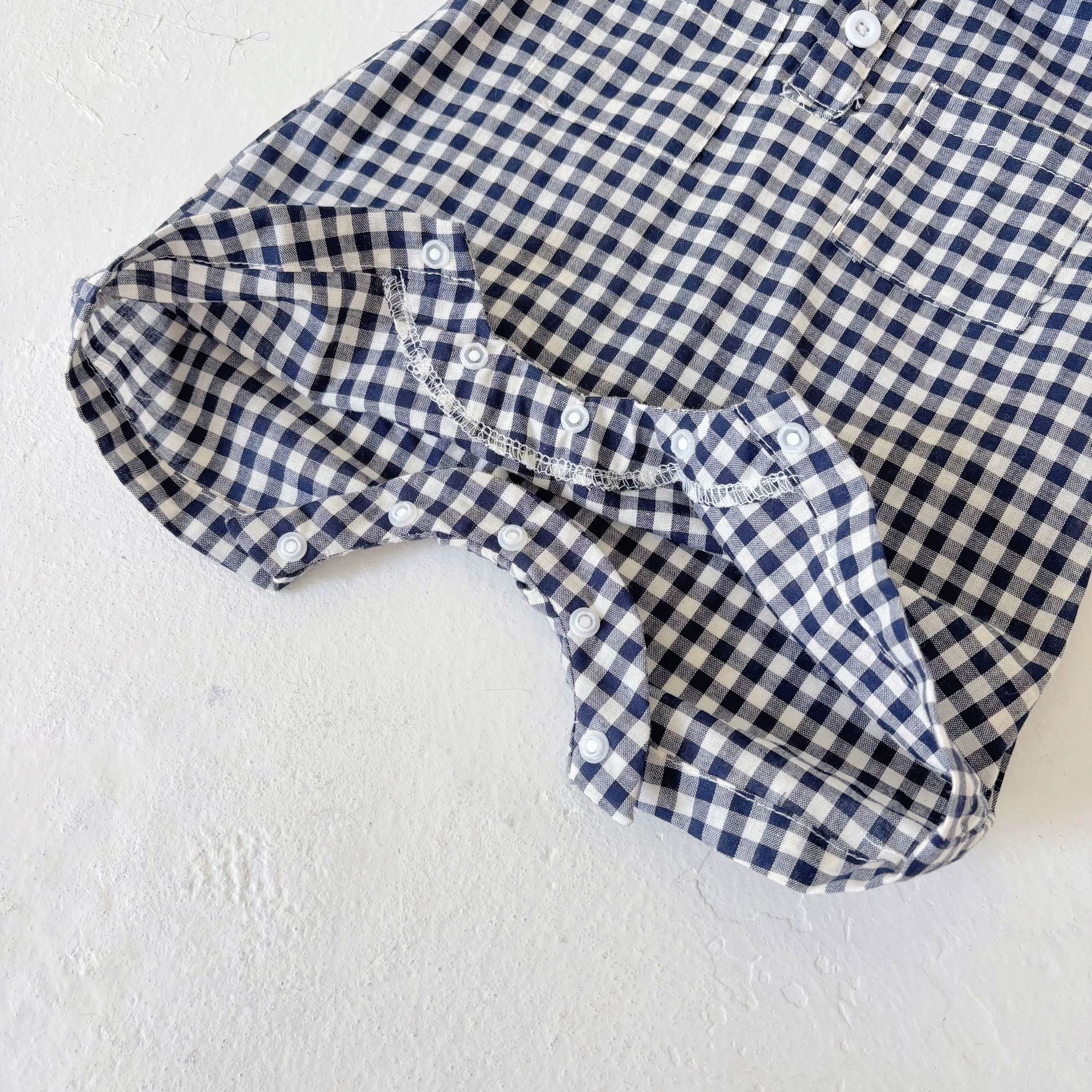 Summer Arrival Baby Boys Casual Plaid Pattern Short Sleeves Rompers, MyKids-USA®, Baby One-Pieces, MyKids-USA -  -  -  -  -  -  - 