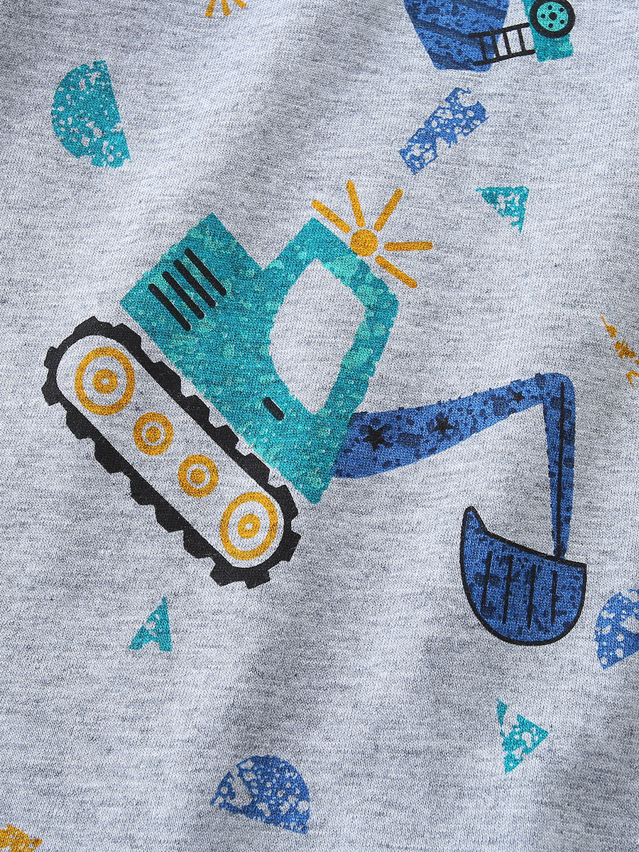 Summer Boys’ Cartoon Pattern Grey T-shirt in European and American Style, MyKids-USA®, T-Shirts, MyKids-USA -  -  -  -  -  -  - .