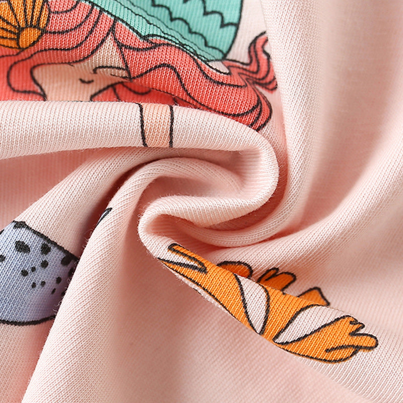 Summer Baby Kids Marine Mermaid and Animals Pattern T-shirt and Shorts Clothing Set for Girls, MyKids-USA®, Baby & Toddler Outfits, MyKids-USA -  -  -  -  -  -  - 