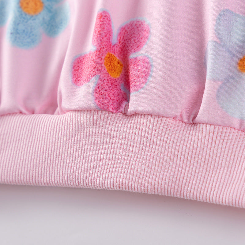 Autumn Arrival Kids Girls Colorful Flowers Pattern Crew Neck Long Sleeves Top, MyKids-USA®, Shirts, MyKids-USA -  -  -  -  -  -  - 