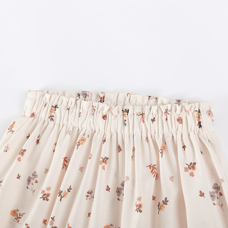 Summer Hot Selling Baby Kids Girls Fly Sleeves Cartoon Pattern T-shirt and Floral Shorts Clothing Set