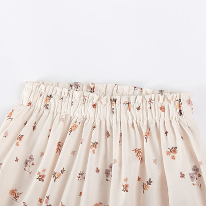 Summer Hot Selling Baby Kids Girls Fly Sleeves Cartoon Pattern T-shirt and Floral Shorts Clothing Set