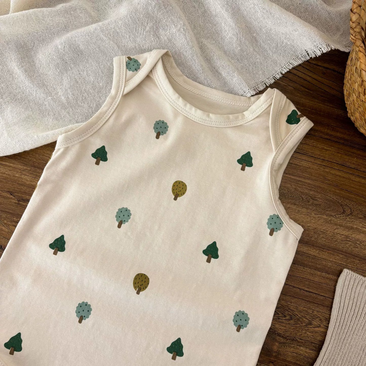 Summer Arrival Baby Unisex Casual Tiny Trees Pattern Sleeveless Onesies, MyKids-USA®, Baby One-Pieces, MyKids-USA -  -  -  -  -  -  - 