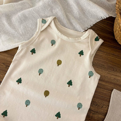 Summer Arrival Baby Unisex Casual Tiny Trees Pattern Sleeveless Onesies, MyKids-USA®, Baby One-Pieces, MyKids-USA -  -  -  -  -  -  - 