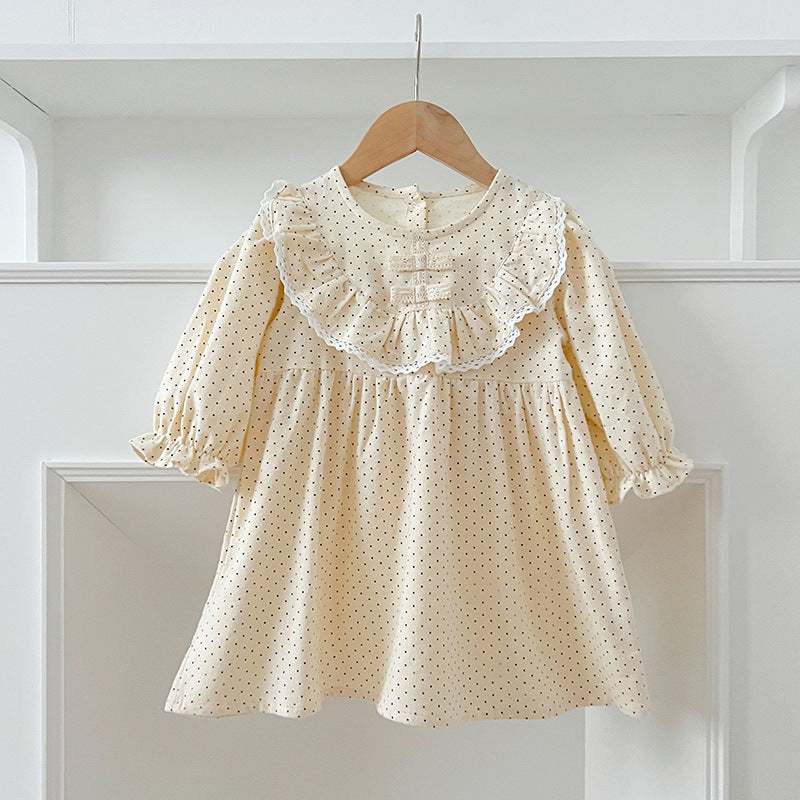 Arrival Autumn Dots Print Baby Kids Girls Crew Neck Onesies and Dress – Princess Sister Matching Set, MyKids-USA®, Baby & Toddler Outfits, MyKids-USA - Size/Age - 66 (3-6M) - Color - Apricot -  -  - TR2408092040-A