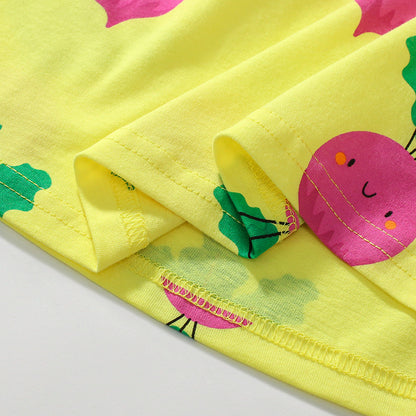 Summer Arrival Cartoon Radish Pattern Short Sleeves Dress for Stylish, MyKids-USA®, Baby & Toddler Dresses, MyKids-USA -  -  -  -  -  -  - 