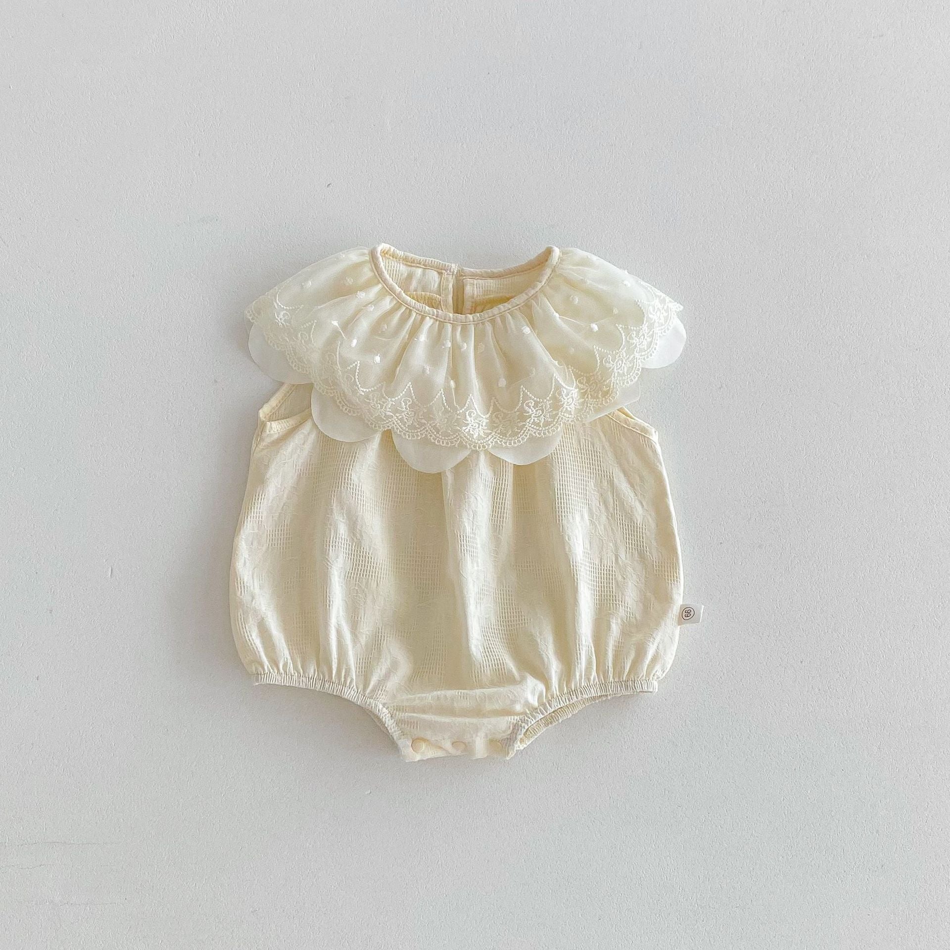 Summer Arrival Baby Girls Lace Embroidery Collar Sleeveless Onesies, MyKids-USA®, Baby One-Pieces, MyKids-USA - Size/Age - 66 (3-6M) - Color - Apricot -  -  - TR2506082349-A