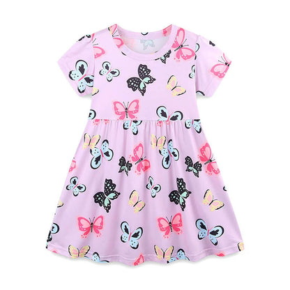 Summer Arrival Colorful Butterfly Pattern Short Sleeves Dress for Stylish Girls, MyKids-USA®, Baby & Toddler Dresses, MyKids-USA -  -  -  -  -  -  - 