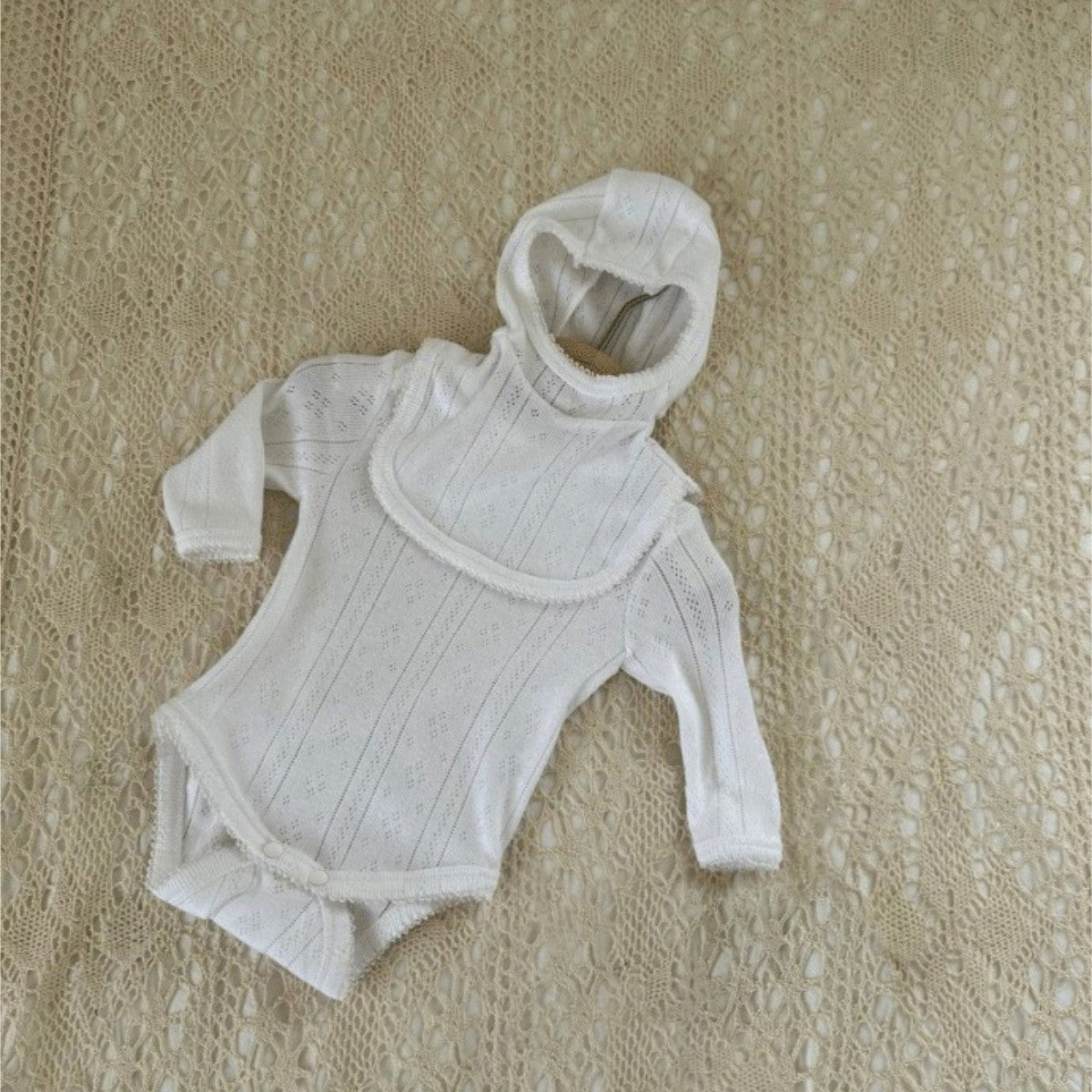 MyKids-USA® Autumn Arrival Baby Kids Long Sleeves Hollow-out Pattern Bodysuit with Hat