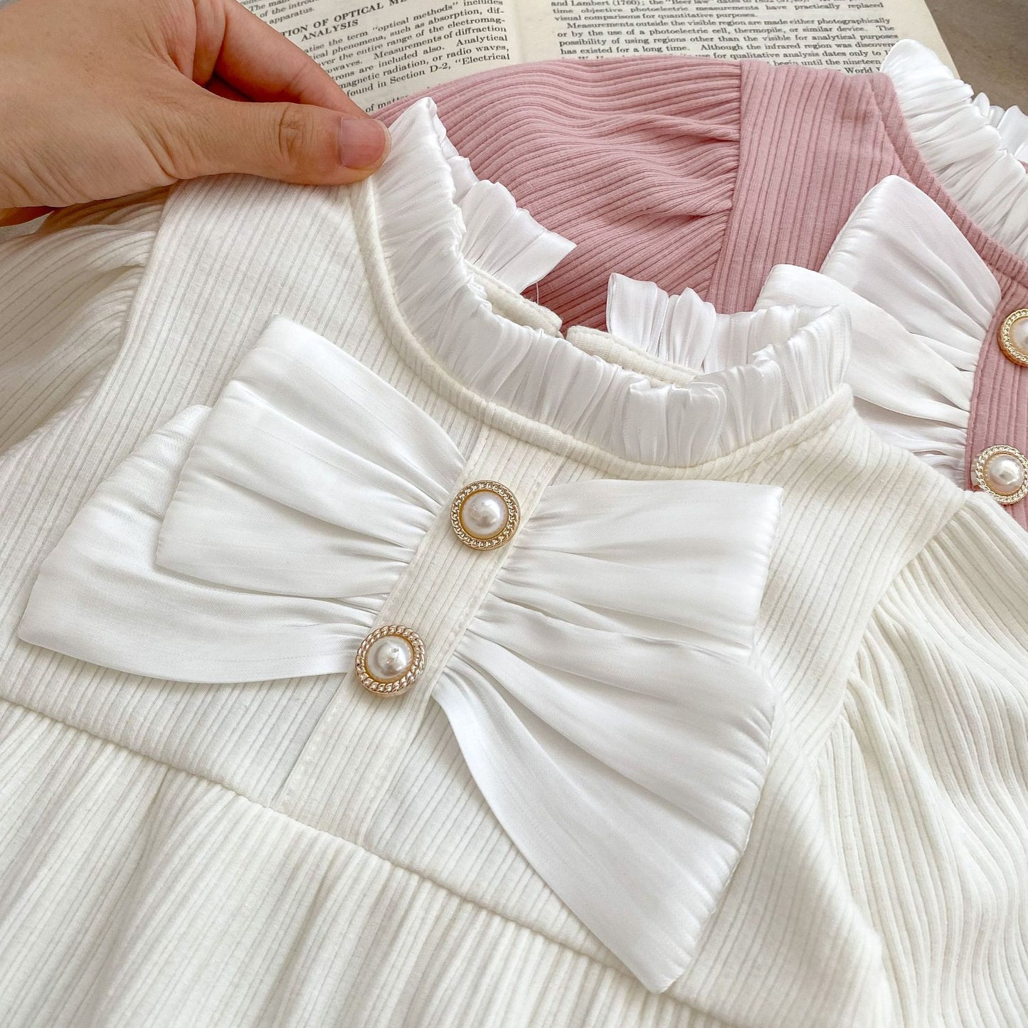 Solid Color Bow Tie Patched Design Onesies