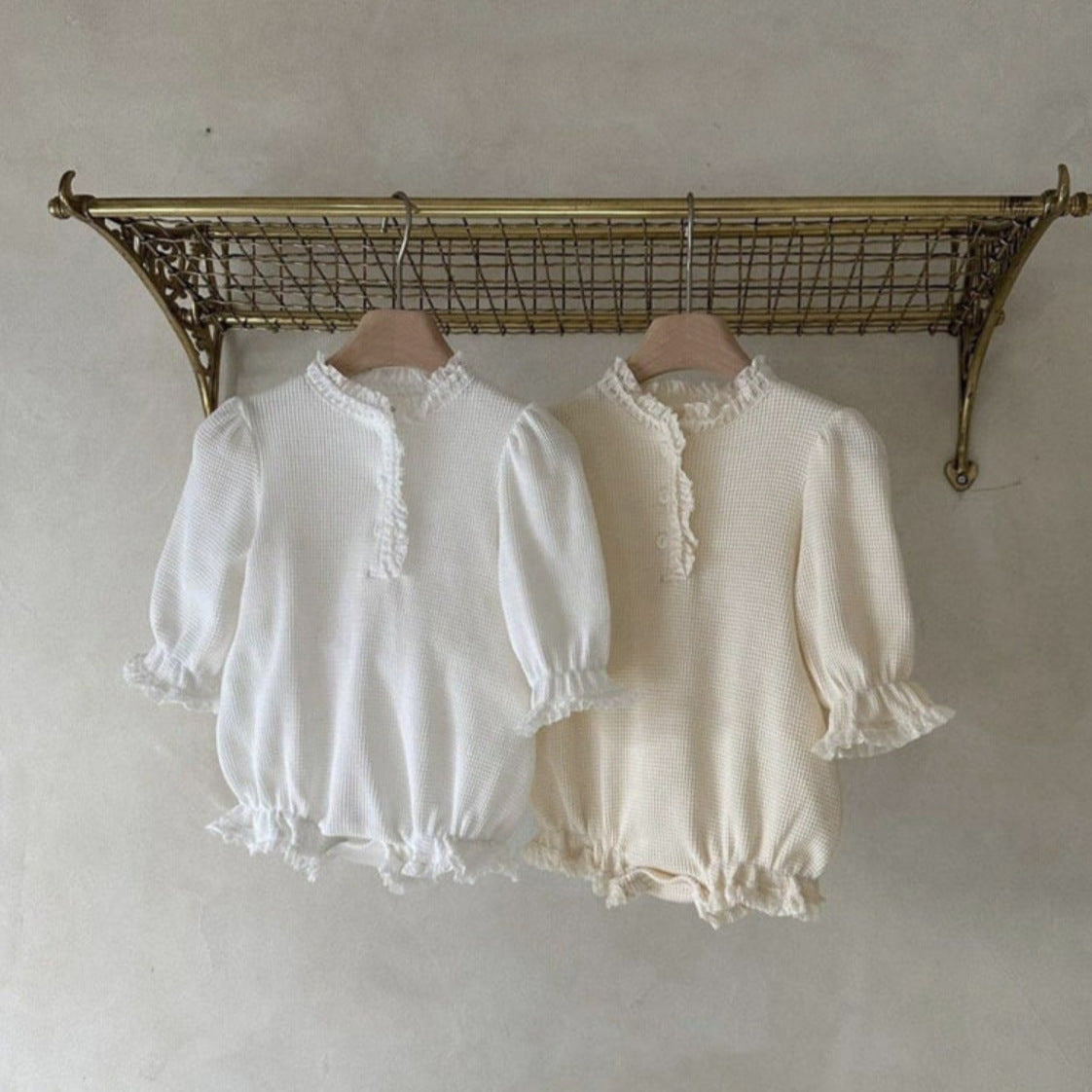 Autumn and Spring Arrival Baby Girls Solid Color Long Sleeves Lace Trim Bodysuit, MyKids-USA®, Bodysuits, MyKids-USA -  -  -  -  -  -  - .