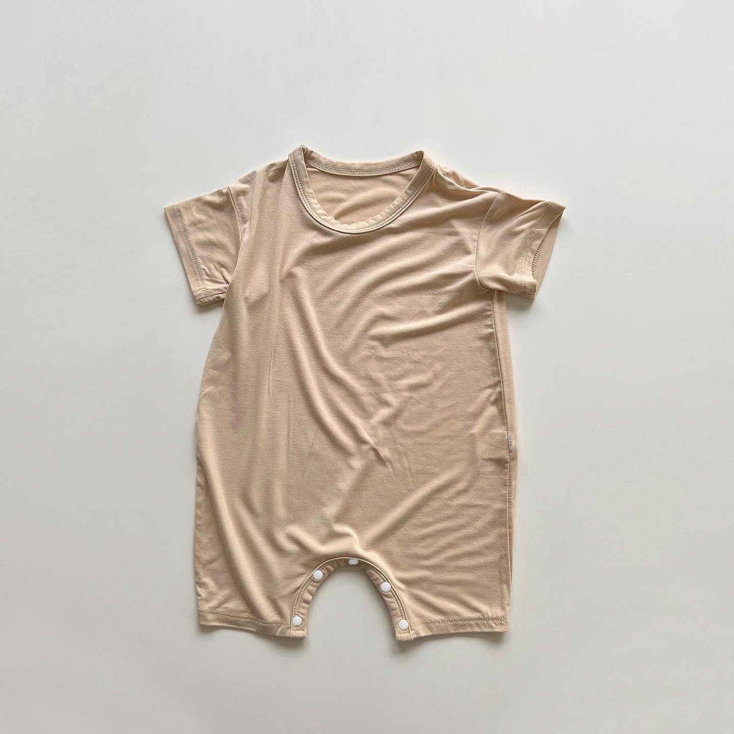 Hot Selling Summer Baby Kids Short Sleeves Solid Color Rompers