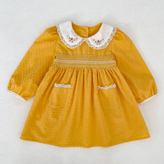 Arrival Spring and Autumn Flowers Pattern Lace Trim Baby Kids Girls Onesies and Dress – Princess Sister Matching Set, MyKids-USA®, Baby & Toddler Outfits, MyKids-USA - Size/Age - 66 (3-6M) - Color - Yellow -  -  - TR2602242327-B.