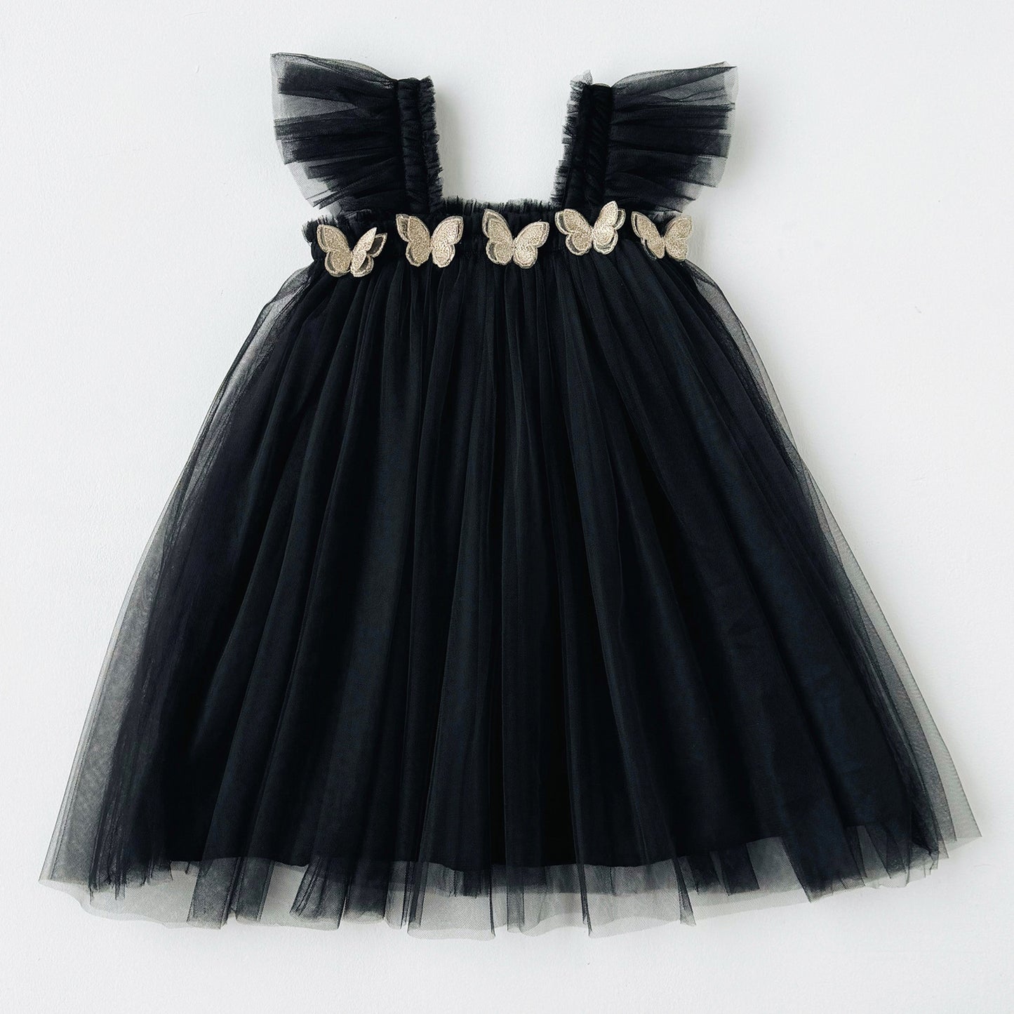 Summer Baby Kids Girls Fly Sleeves Butterfly Pattern Tulle Strap Dress, MyKids-USA®, Baby & Children's Dresses, MyKids-USA - Size/Age - 80 (9-12M) - Color - Black -  -  - TR2605202128-A.