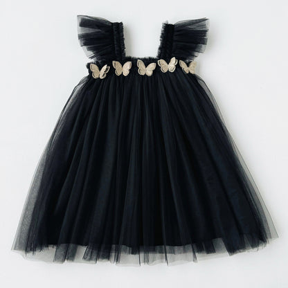 Summer Baby Kids Girls Fly Sleeves Butterfly Pattern Tulle Strap Dress, MyKids-USA®, Baby & Children's Dresses, MyKids-USA - Size/Age - 80 (9-12M) - Color - Black -  -  - TR2605202128-A.