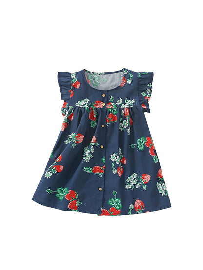 Summer Arrival Vintage Flowers Pattern Fly Sleeves Dress for Stylish Girls, MyKids-USA®, Baby & Toddler Dresses, MyKids-USA -  -  -  -  -  -  - 