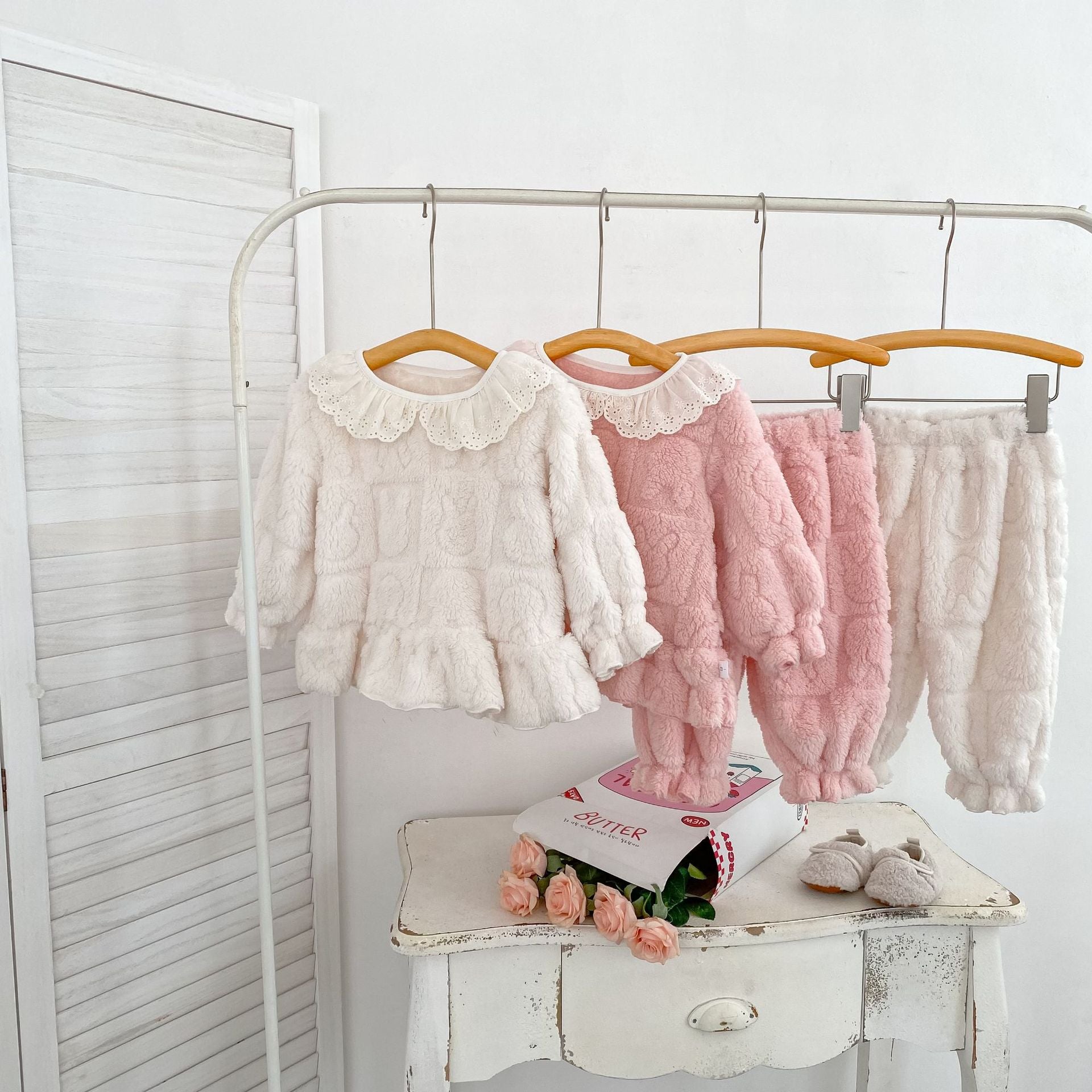 Winter Baby Kids Girls Long Sleeves Cute Rabbits Pattern Top and Pants Fluffy Warm Pajamas Clothing Set, MyKids-USA®, Pajamas, MyKids-USA -  -  -  -  -  -  - 