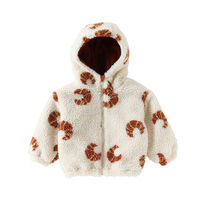 Autumn and Winter Arrival Baby Kids Unisex Long Sleeves Fleece Hooded Coat, MyKids-USA®, Baby & Toddler Coats & Jackets, MyKids-USA - Size/Age - 80 (9-12M) - Color - Beige -  -  - TR2509302252-B