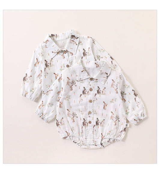 Spring Baby Kids Unisex Cartoon Rabbits Pattern Long Sleeves Onesies and Top Shirt – Sister Matching Set, MyKids-USA®, Baby One-Pieces, MyKids-USA -  -  -  -  -  -  - 