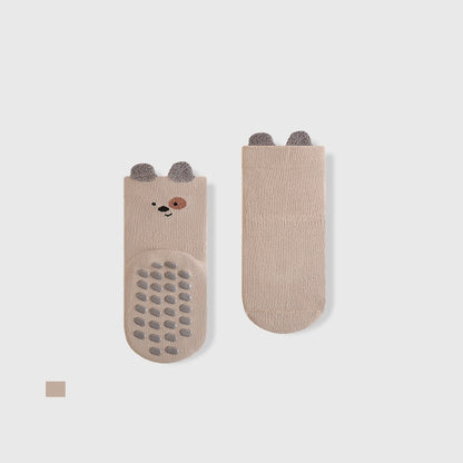 Autumn Baby Unisex Breathable Cartoon Pattern Color Patchwork Anti-slip Socks, MyKids-USA®, Baby & Toddler Socks & Tights, MyKids-USA - Size/Age - S (0-1Y) - Color - Khaki -  -  - TR2509292225-D