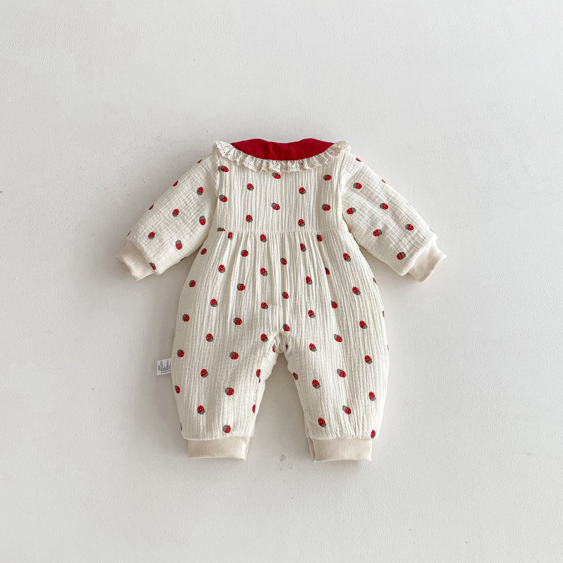 Winter Arrival Baby Girls Long Sleeves Strawberry Pattern Fleece-line Warm Rompers, MyKids-USA®, Baby One-Pieces, MyKids-USA -  -  -  -  -  -  - 