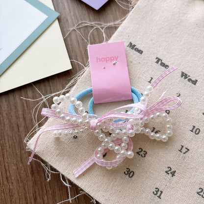 Collection of 2 Versatile Sweet Beaded Hair Ties, MyKids-USA®, Ponytail Holders, MyKids-USA - Size/Age - Average Size (0-12Y） - Color - Pink -  -  - TR2601081519-C.