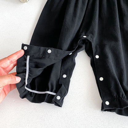 Autumn Arrival Baby Kids Girls Flowers Pattern Long Sleeves Top and Black Overalls Strap Onesies Patchwork Casual Outfits Clothing, MyKids-USA®, Baby One-Pieces, MyKids-USA -  -  -  -  -  -  - 