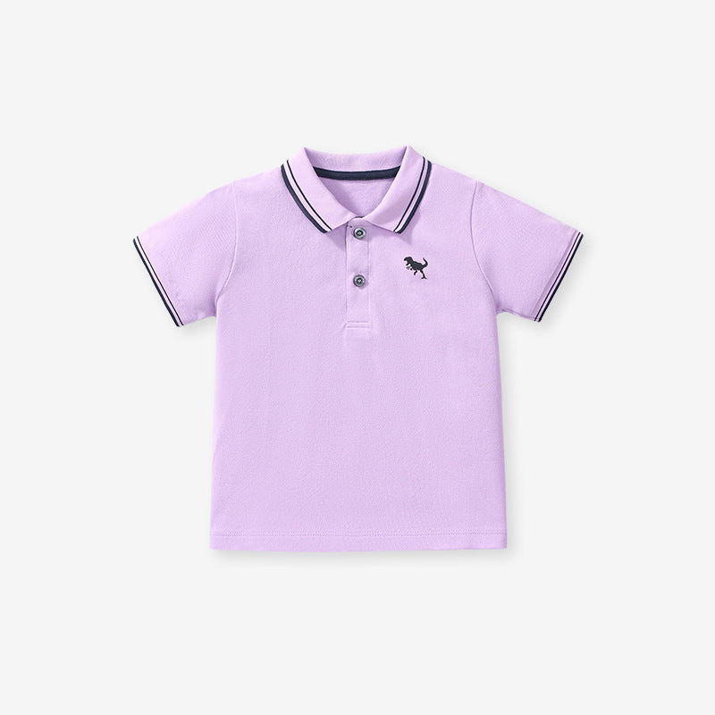 New Arrival Kids Boys Dinosaur Logo Short Sleeves Polo Shirt
