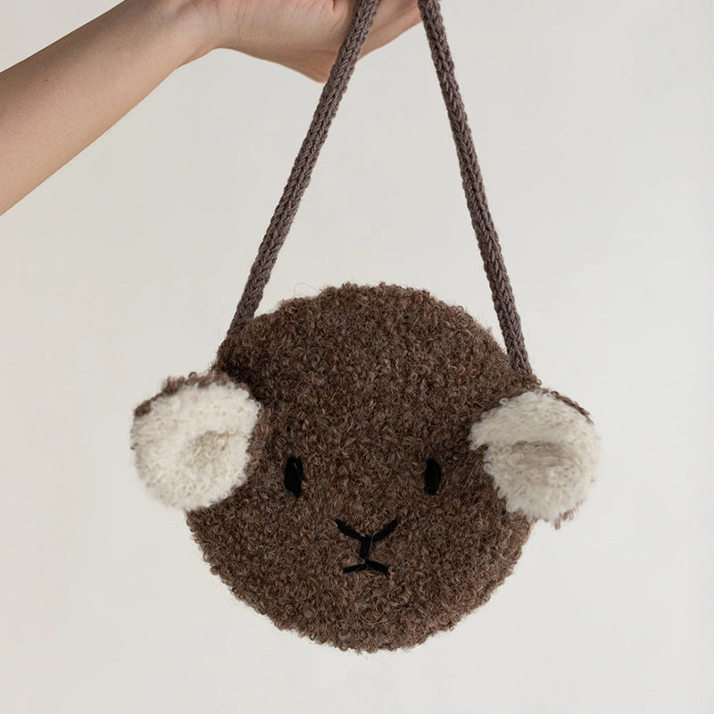 Cute Cartoon Style Children’s Coin Plush Crossbody Bag, MyKids-USA®, Handbags, MyKids-USA - Size/Age - Average Size (0-12Y） - Color - Brown -  -  - TR2411302159-C.
