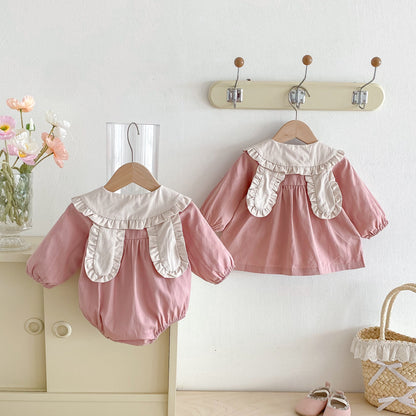 Autumn Arrival Baby Girls Color Patchwork Long-sleeved Onesies and Dress – Princess Sister Matching Set, MyKids-USA®, Baby & Toddler Dresses, MyKids-USA -  -  -  -  -  -  - 